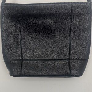 The Sak Black Pebbled Leather Crossbody Shoulder Bag